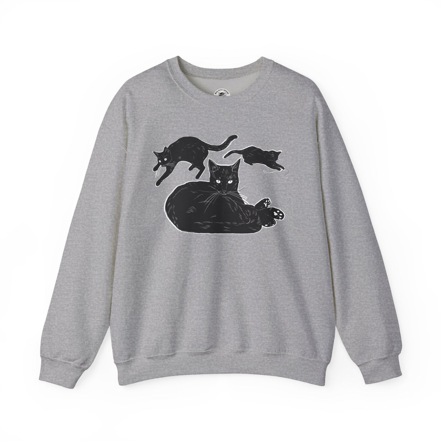 Noir Triptych Sweatshirt by Miss Kitty Poppins