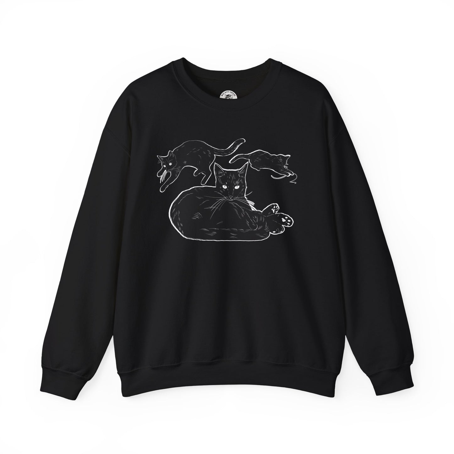 Noir Triptych Sweatshirt by Miss Kitty Poppins