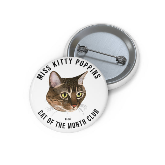 Alice | Cat of the Month Club™ Button (March 2026) by Miss Kitty Poppins